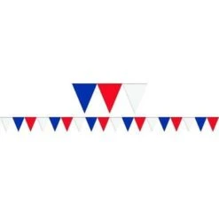 Amscan Outdoor Pennant Banner, 18" X 120' Red/White/Blue