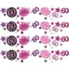 Amscan Over The Hill Pink Sparkling Celebration 60th Birthday Confetti Value Pack (3 Types)