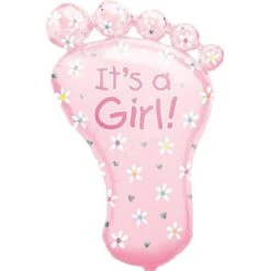 Amscan Party Destination 32 Multi-color Baby Birth Foot Shaped Foil Balloon