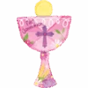 Amscan Pink 1st Communion Chalice Cup Supershape Balloon