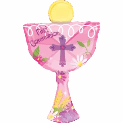 Amscan Pink 1st Communion Chalice Cup Supershape Balloon
