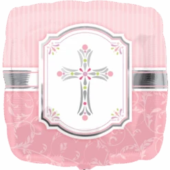 Amscan Pink Blessings Cross Standard Balloon