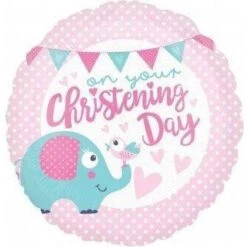 Amscan Pink Elephant Christening Day Balloon