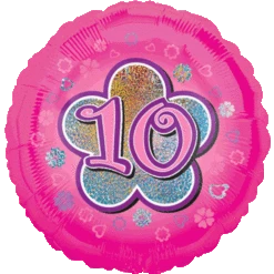 Amscan Pink Flower 10th Birthday Standard Balloon
