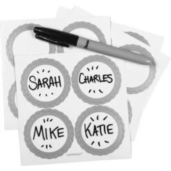 Amscan Stickers Til Buffet Sølv 20-pak