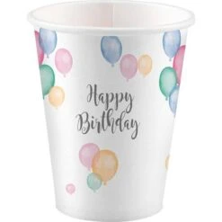 Amscan Cups 250 Ml Paper White 8 Pieces