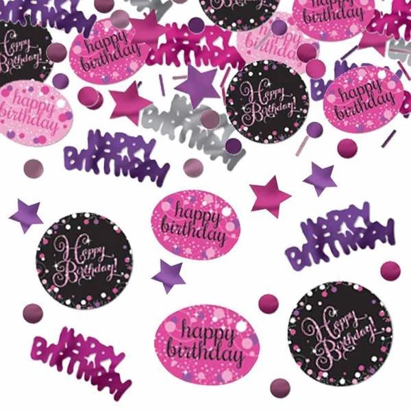 Amscan Konfetti Happy Birthday Sparkling Pink 1 Amscan Konfetti Happy Birthday Sparkling Pink