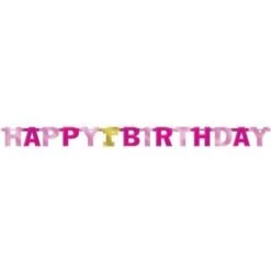 Amscan Letter Garland First Birthday Girls Pink 227 Cm