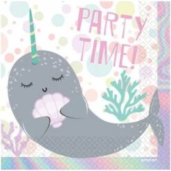 Amscan Napkins Narwhal Multicolor 33 X 33 Cm 8 Pieces
