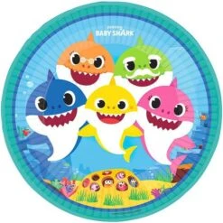 Amscan Party Plates Baby Shark 22,8 Cm Paper 8 Pieces