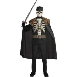 AMSCAN Adult Dark King Skeleton Costume