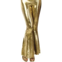 AMSCAN Metallic Gold 70s Bell Bottom Pants For Adults