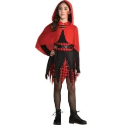 AMSCAN Kids' Rebel Red Riding Hood Costume