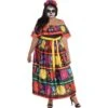 AMSCAN Sugar Skull Beauty Plus Size Costume For Adults - Day Of The Dead