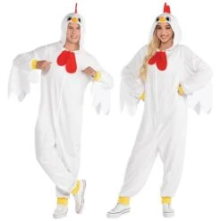 AMSCAN Adult Chicken One Piece Zipster Costume