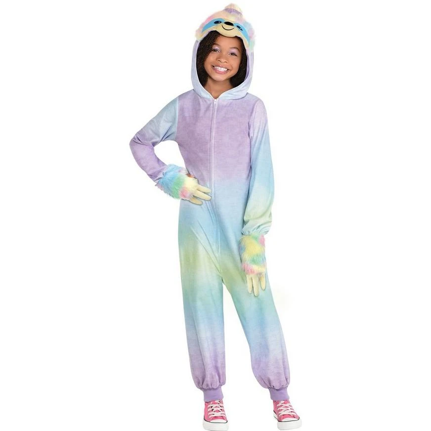 AMSCAN Kids' Pastel Sloth One Piece Zipster Costume 1 AMSCAN Kids' Pastel Sloth One Piece Zipster Costume