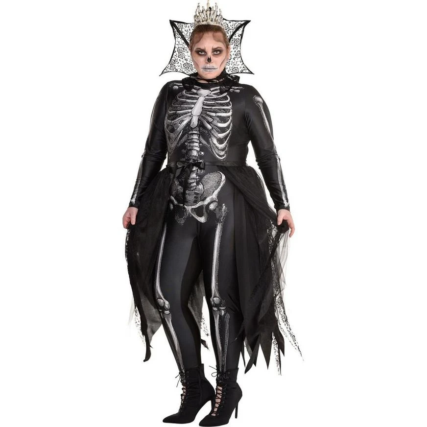 AMSCAN Adult Gothic Skeleton Queen Costume - Plus Size 1 AMSCAN Adult Gothic Skeleton Queen Costume - Plus Size