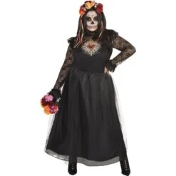 AMSCAN Day Of The Dead Sacred Heart Couture Plus Size Dress For Adults