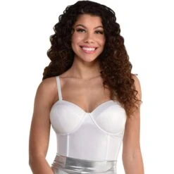 AMSCAN White Sleek Corset For Adults With Removable Straps