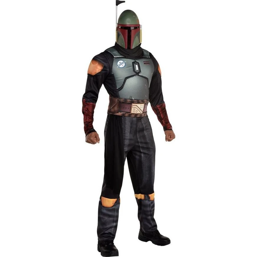 AMSCAN Adult Boba Fett Deluxe Muscle Costume - The Mandalorian 1 AMSCAN Adult Boba Fett Deluxe Muscle Costume - The Mandalorian