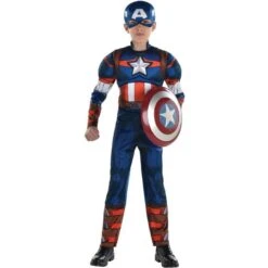 AMSCAN Kids' Captain America Muscle Costume - Marvel