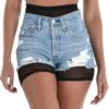 AMSCAN Adult Sheer Black High-Waisted Mesh Bike Shorts