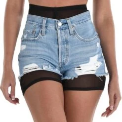 AMSCAN Adult Sheer Black High-Waisted Mesh Bike Shorts