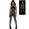 AMSCAN Adult Reflective Black Latex-Look Circuit Board Sleeveless Unitard Catsuit - Cyberpunk