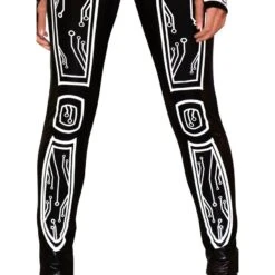 AMSCAN Adult Reflective Black Latex-Look Circuit Board Sleeveless Unitard Catsuit - Cyberpunk -Amscan P942119 02